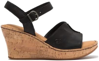 BORN Women's Agnio Cork Wedge Sandal, Black (us_footwear_size_system, adult, women, numeric, medium, numeric_10) | Image 1