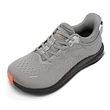relxfeet Men’s Wide Toe Box Slip On Walking Shoes Lightweight Cushioned Sneakers for Running Tennis Gym Workout Non Slip Breathable Athletic Shoes Grey, Size 11