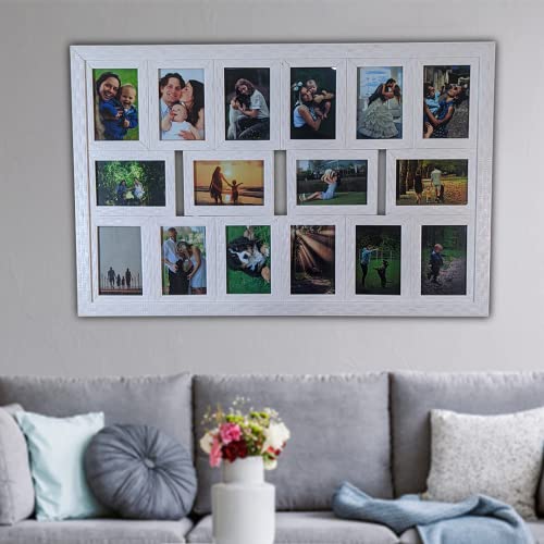 Quadro Painel Multifotos 16 Fotos 10x15 Com Vidro Sala e Parede Pop