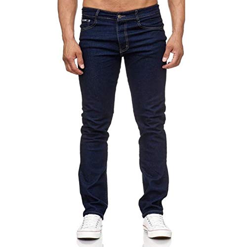 iProfash Herren Jeans Hose Regular Fit Dunkelblau Gerades Bein Stonewashed 805-DUNKELBLAU (58) W44-L32