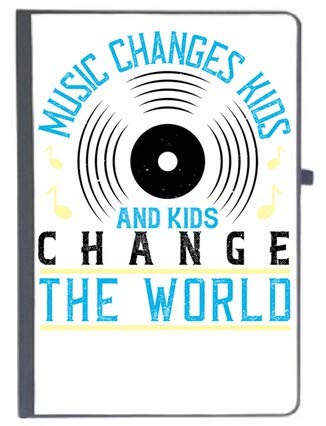 UDNAG Ruled Notebook Diary ‘Music | Music Changes Kids, and Kids Change The World’, [A5 80Pages 80GSM]