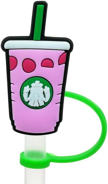 Miniatura 2 de Tapa grande de 0.394 in para popote de bebida de color rosa para Stanley Cup 40 oz 30 oz de silicona de dibujos animados para popotes protectores