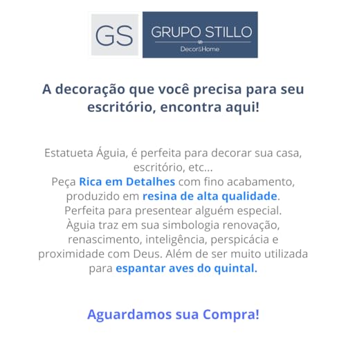 Águia Gavião Espanta Pombo em Resina Estatueta aguia decoração