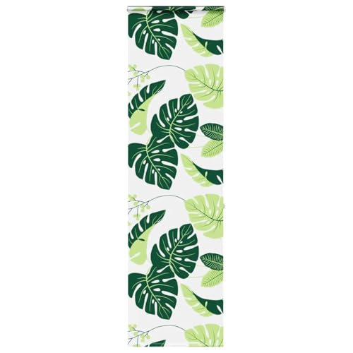 vidaxl shower roller blind/green leaf PEVA 80x240 cm - space-saving bathroom privacy curtain with cassette