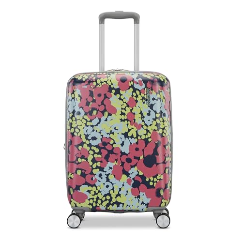 Image of American Tourister Moonlight II Hardside Expandable Luggage with Spinner Wheels, Poppy Pattern, Carry-On 20-Inch