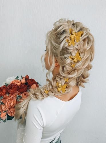 Generic Butterfly Hair Pins Gold Butterfly Hair Clips Bridal Hair Pins Bride Wedding Clip Bridal Butterfly Accessories Hair Accessories For Women And Girls thumb #2