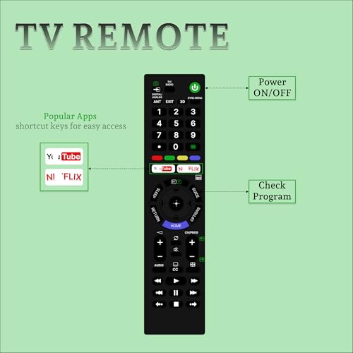 Image of ZIEVA Compatible with Sony Bravia Smart Tv Remote -Without Voice -Hot Keys Netfix and Y0Utube Use for LCD LED OLED QLED UHD 4K (RM - 1370)
