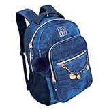 Mochila De Costas Escolar Juvenil Rebecca Bonbon Jeans Azul Clio Style 2026