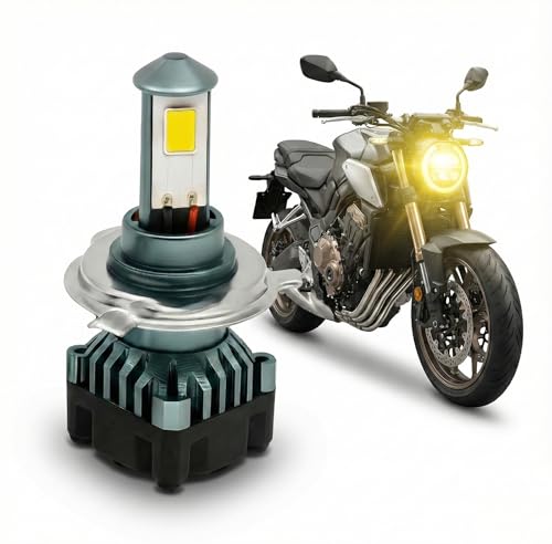 Image of MOTOLURGY NATH H4 50W Hi /Lo Beam LED Headlight Bulb | 8000 Lumens | Bike /Motorcycle Headlight | Made in India | 15 Months Replacement Warranty (Yellow White)