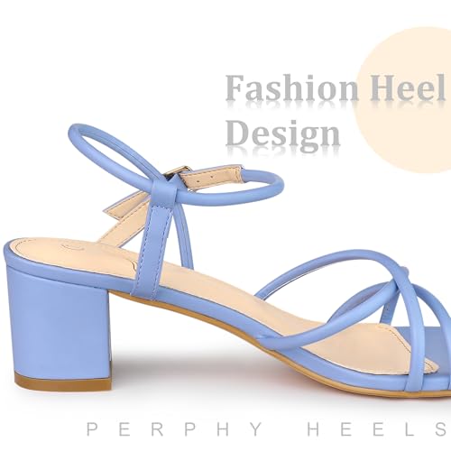 Perphy Strappy Heels Square Toe Slingback Chunky Heel Sandals for Women4
