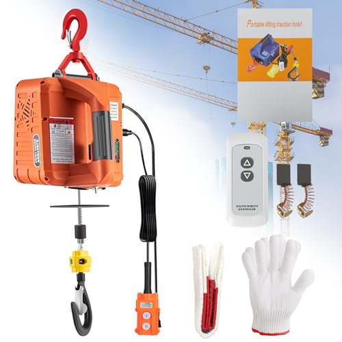 Faazy 3 in 1 Electric Hoist Winch 1100lbs - Portable Electric Winch, 1500W 110V Power Winch Crane, 25ft Lifting Height w/Wireless and Wire Remote Control, Overload Protection for Lifting Towing