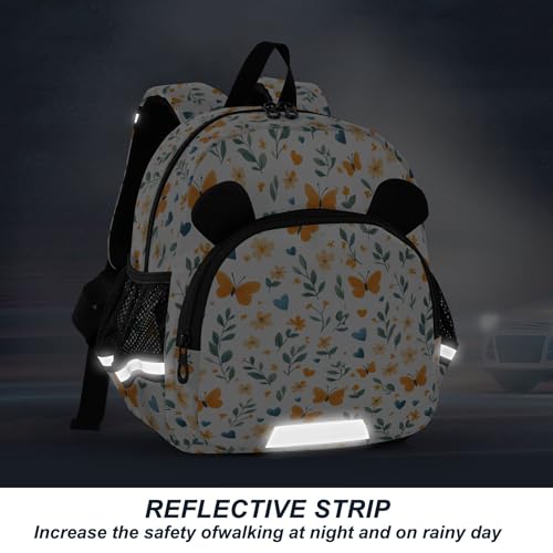 Butterfly Flowers Leaves Toddler Backpack for Girls Boys,Preschool Kindergarten Backpack Kids Backpacks B04037124