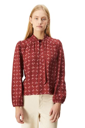 Blouse bordeaux Compania Fantastique en taille 38 remarquable par son grand nœud rétro