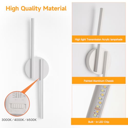 Lámpara de pared moderna LED 12W interior con tres temperaturas de color para escalera y sala 5