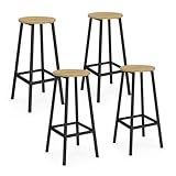 tabouret bar bois metal Sobres et élégants, ces 4 tabourets sont stables et confortables. Ils disposent d'un repose pieds