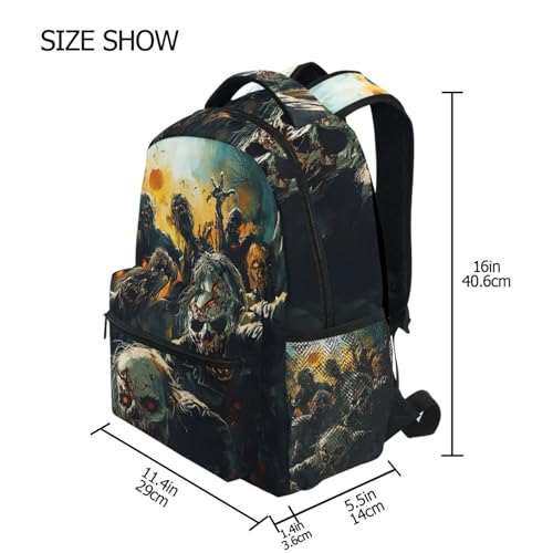 Backpack Scary Zombie Group for Women Men Laptop Travel Backpack Book Bag Daypack 11.4 ×16 In4