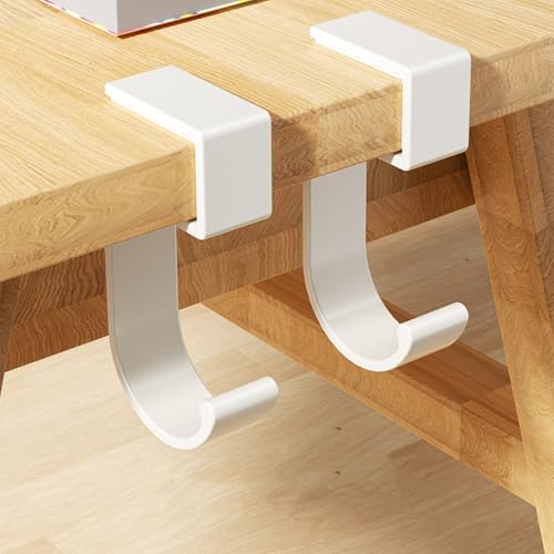 2 ganchos de bolsa para mesa – Gancho magnético resistente para mesa, suporte de bolsa de alumínio em 5 formas com almofada antiderrapante, ganchos para guarda-chuvas, mochilas, ideal para mesas de