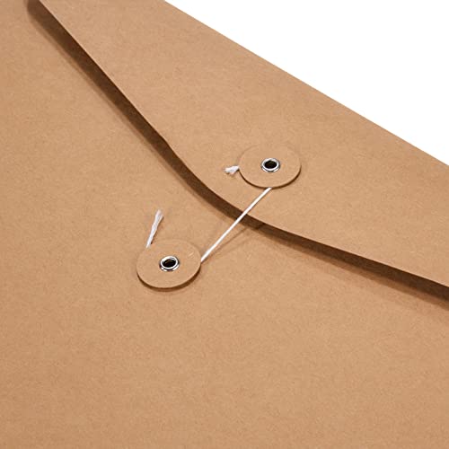 PATIKIL String Envelope File Folders 2 Pack A4 Size Document Letter Organizer Holder Filing Jacket for Office Brown - Image 4