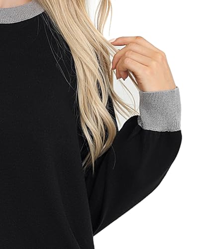 Image of Totatuit Womens Oversized Sweaters Casual Long Sleeve Crewneck Striped Knit Pullover Tops Cute 2025 Fall Sweaters