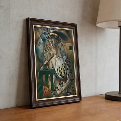 Décoration murale salon toile Jean Metzinger femme avec un éventail pour habiller un mur vide - 5