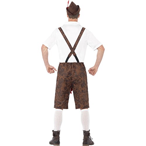 Lederhose met braadworst Beierse lederhose L 52/54 sexy klederdrachtkostuum met uithangende worst grappig Oktoberfest kostuum carnaval kostuum heren klederdrachtbroek carnavalskostuum grappig Bayern herenkostuum - Afbeelding 4
