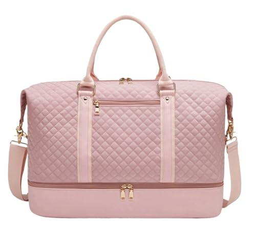 Convertible Suit Travel Bag 19in Travel Weekender Pink Bag For Women,Duffle Bag With Shoe Compartment For Airplanes hanging garment duffel bag, 50*25*35 cm