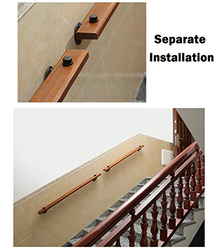 Rambarde escalier antidérapante en bois extra large murale 70cm