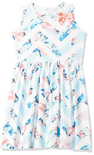 Image of Gubbarey Girl's Cotton Blend Fit and Flare Knee-Length Casual Dress (DRG2021 2020 Blue 8-9 Y)