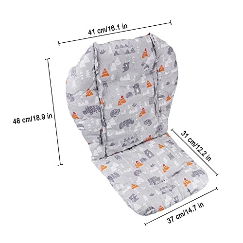 Image of High Chair Cushion, High Chair Cover Pad, High Chair Pad Cover, Light and Breathable, Soft and Comfortable, Make The Baby Sit More Comfortable (Grey Animal Print)