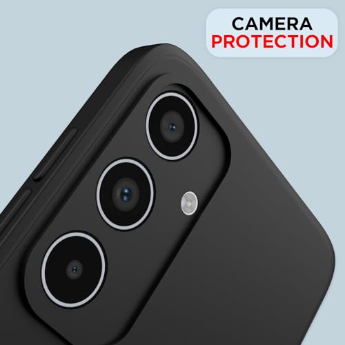 Image of Outlouders Back Cover for Samsung Galaxy A35 5G | Camera Protection | Durable Soft Matte Silicone Bumper Case (Black)