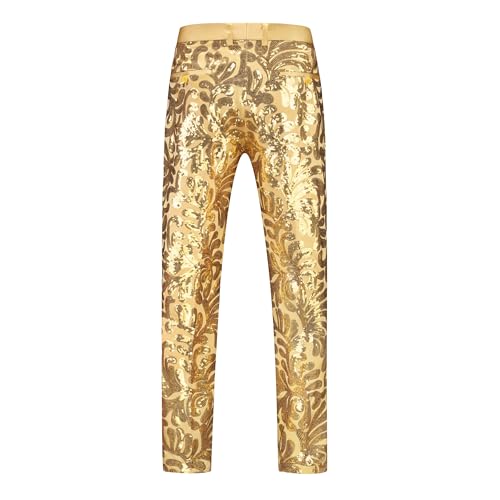 MOGU 2 Pieces Mens Sequin Dress Suit Floral Pattern Shiny Tuxedo for Party Banquet Proms 70S Disco3