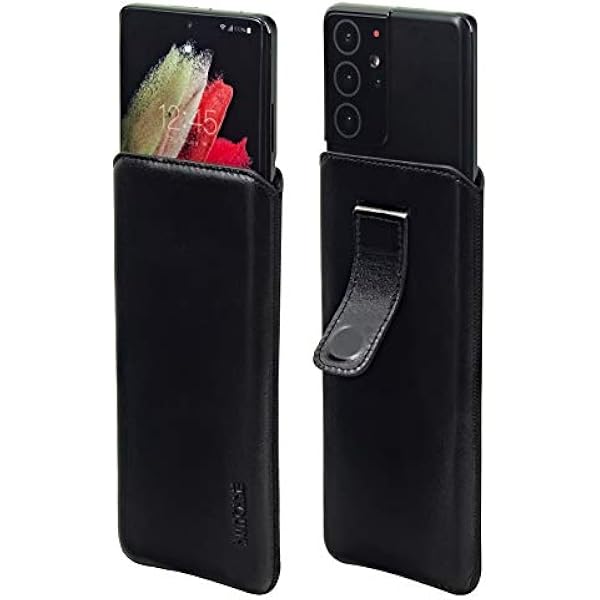 Suncase Подлинная кожа Slim Edition совместимый чехол для Honor Win с функцией выдвижения и магнитной застежкой в черном цвете