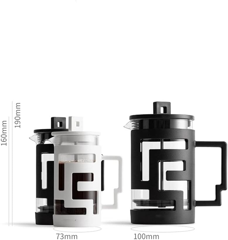 French Press Pot Coffee Pot With Anti-Slip Handle Stainless Steel Glass French Press Coffee Maker Filter Easy To Clean And Use (Color : Black Size : 800ml) (Black 350ml)