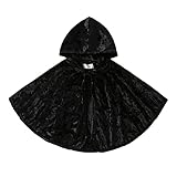 METYOUEZE Toddler Baby Girls Boys Halloween Ghost Cape Hooded Poncho Little Kids Hocus Pocus Witch Costume Halloween Outfit (3-4T, Black)