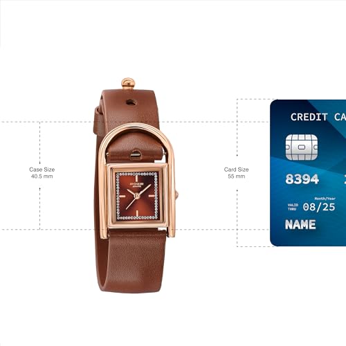 Image of Sonata Poze 6 Strokes and Stroll Quartz Brown Round Dial Women's Watch | Leather Strap Material | Watches for Women Analog - SP80132WL02