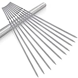 Kabob Skewers(Set of 20), 14'' Shish Kebab Skewers 304 Stainless Steel BBQ Barbecue Skewers Flat Metal Grilling Skewers, Reusable BBQ Sticks with Portable Storage Tube