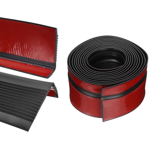 QUARKZMAN Stufenkantenschutz, rutschfeste Treppenkante, selbstklebende Treppenstufenleisten für den Innen- und Außenbereich, Zuhause, Büro, Schwarz (3 m)