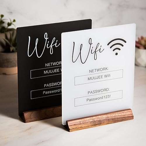 Customized White Black WiFi Sign for Business and Home