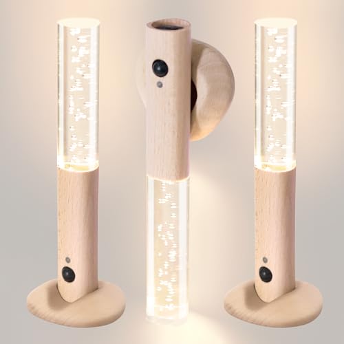 Image of Rechargeable Motion Sensor Wall Sconce, White Ash, 3 Pack | Three magnetic peel-and-stick indoor night lights for a connected hallway, stairway, bathroom, or multi-room path