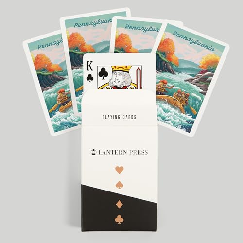 Lantern Press Pennsylvania, naipes para póker tamaño estándar miniatura 6