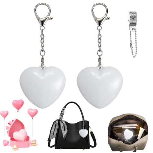 PMDYBY Rechargeable Purse Light Handbag Light LED Bag Lights for Purse with Automatic Sensor Heart Purses Lights Keychain (2PCS)