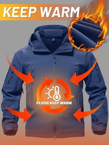 Image of TACVASEN Men's Special Ops Military Tactical Soft Shell Jacket Coat | Waterproof,windproof | Multi-pockets,adjustable hood | Ideal for rain,hiking,snow,ski