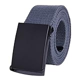 JINIU Canvas Web Belt Military Style Black Buckle solid color 51