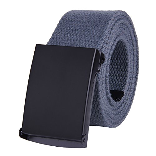 JINIU Men's Cut to Fit Canvas Web Belt with Military Flip Top Buckle Adjustable 51