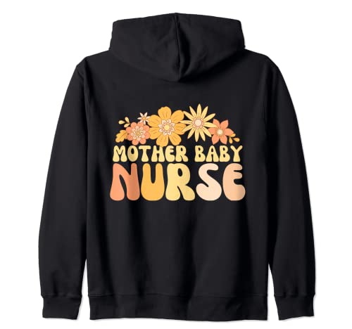 Groovy Mother Baby Nurse Postpartum Nursing Retro Sudadera con Capucha