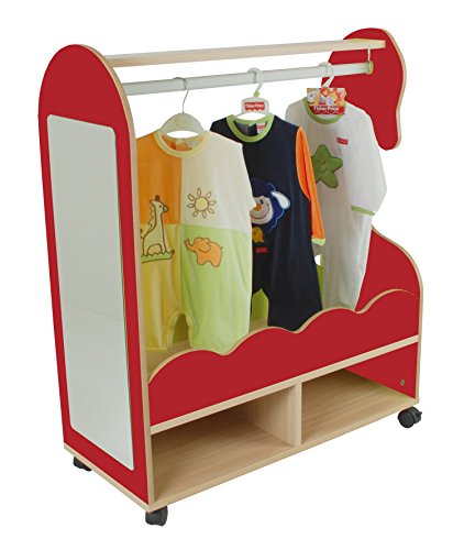 Mobeduc 602014HR10-Mobile per Costumi, a Forma di Cavallo, in Legno, Colore: Rosso Ciliegia/faggio, Dimensioni 90 x 40 x 109 cm
