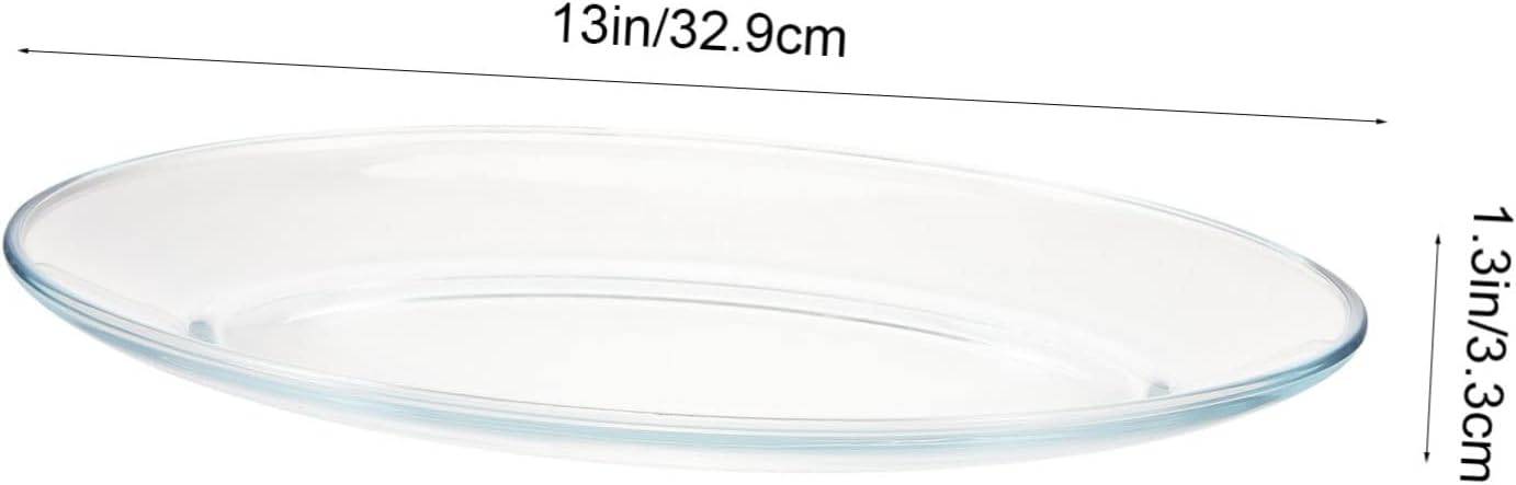 Large Tempered Glass Fish Plate Party Tray for Serving Food Serving Dish Steamed Fish Plate