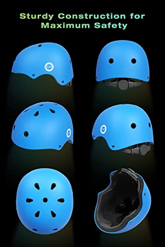 Xjd Kids Bike Helmet,Multi-Sport Protective Gear Set For 3-5-8-14 Years Boys Girls With Knee And Elbow Pads Wrist Guards Fit Roller Skates,Cycling,Skateboarding,Skating Scooter (Multi-Colors) #TOP1