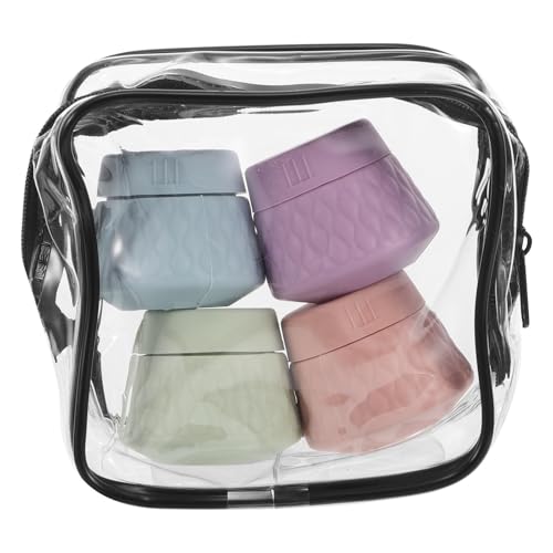4pcs Silicone Travel Cream Jar 30g Portable Leakproof Container