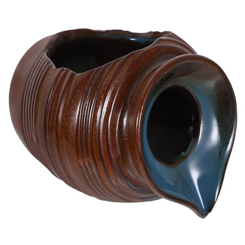 GRIRIW Ancient Craft Flowing Water Pot Ceramic Fountain Jar for Indoor/Outdoor Decor DIY Pond Aquarium Garden